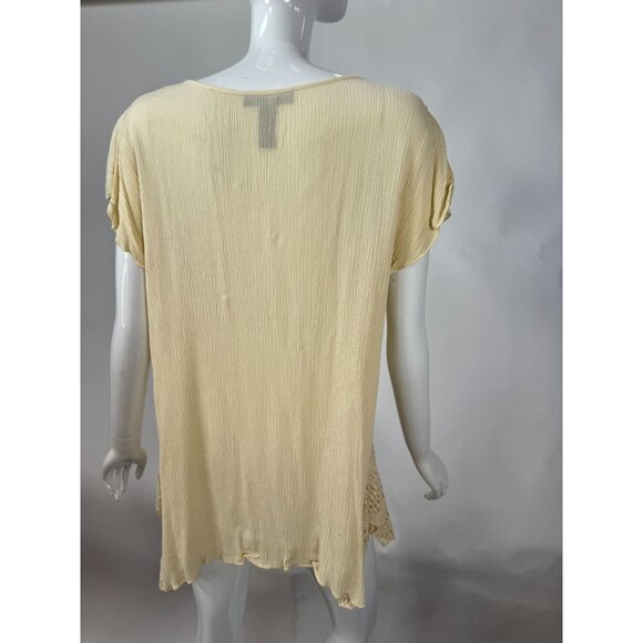 Style & Co Womens 2X Cream Tunic Top With Crochet Lace Detail & Button Tassel Ne - Picture 16 of 16